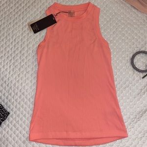 Coral ribbed tank